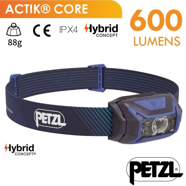 【法國 Petzl】ACTIK CORE 超輕量標準頭燈(600流明.IPX4防水).LED頭燈/E065AA01 藍✿30E010